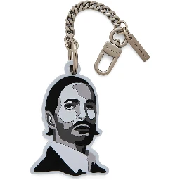 Marc Jacobs Face Charm Keyholder Chain Detail In Black