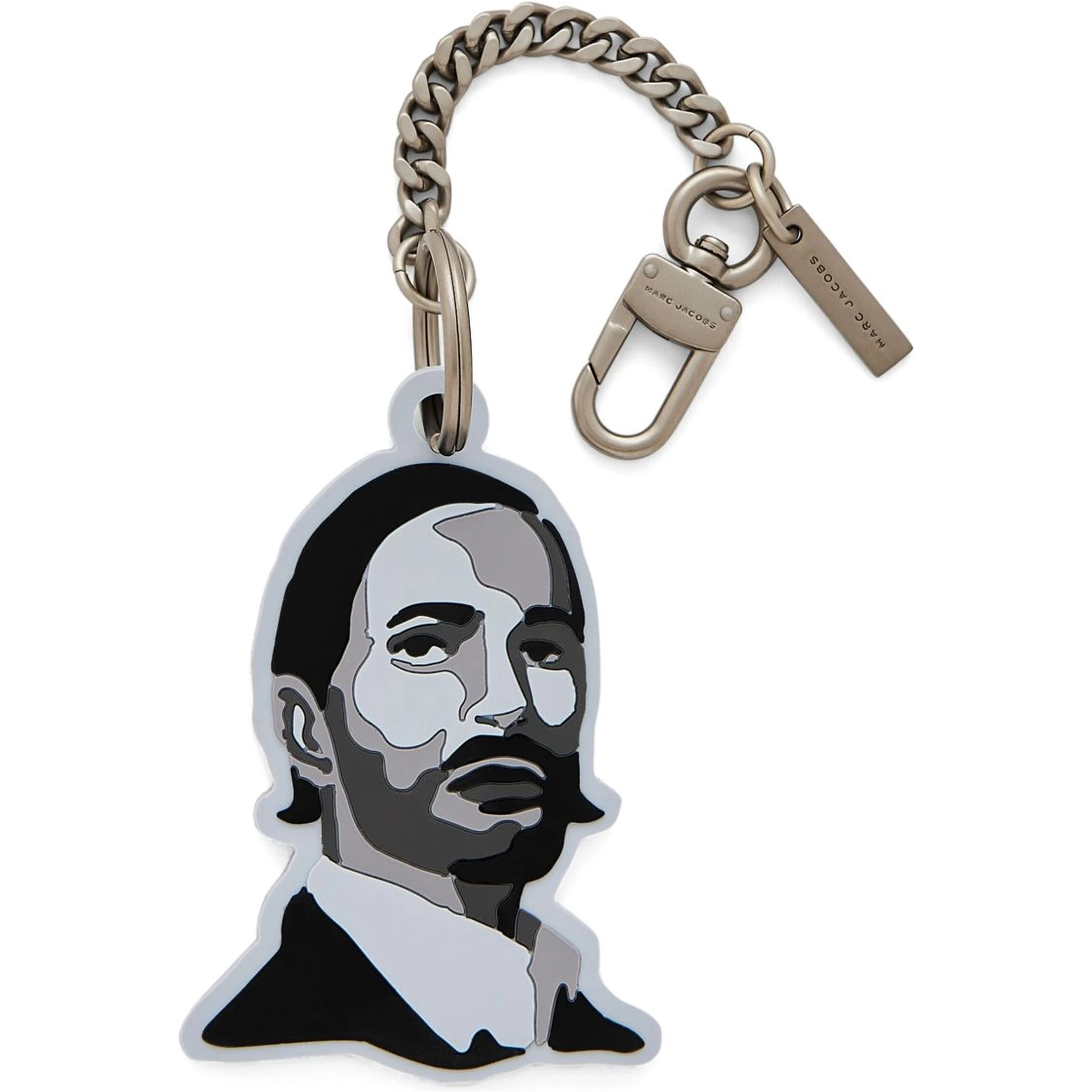 Marc Jacobs Face Charm Keyholder Chain Detail In Black