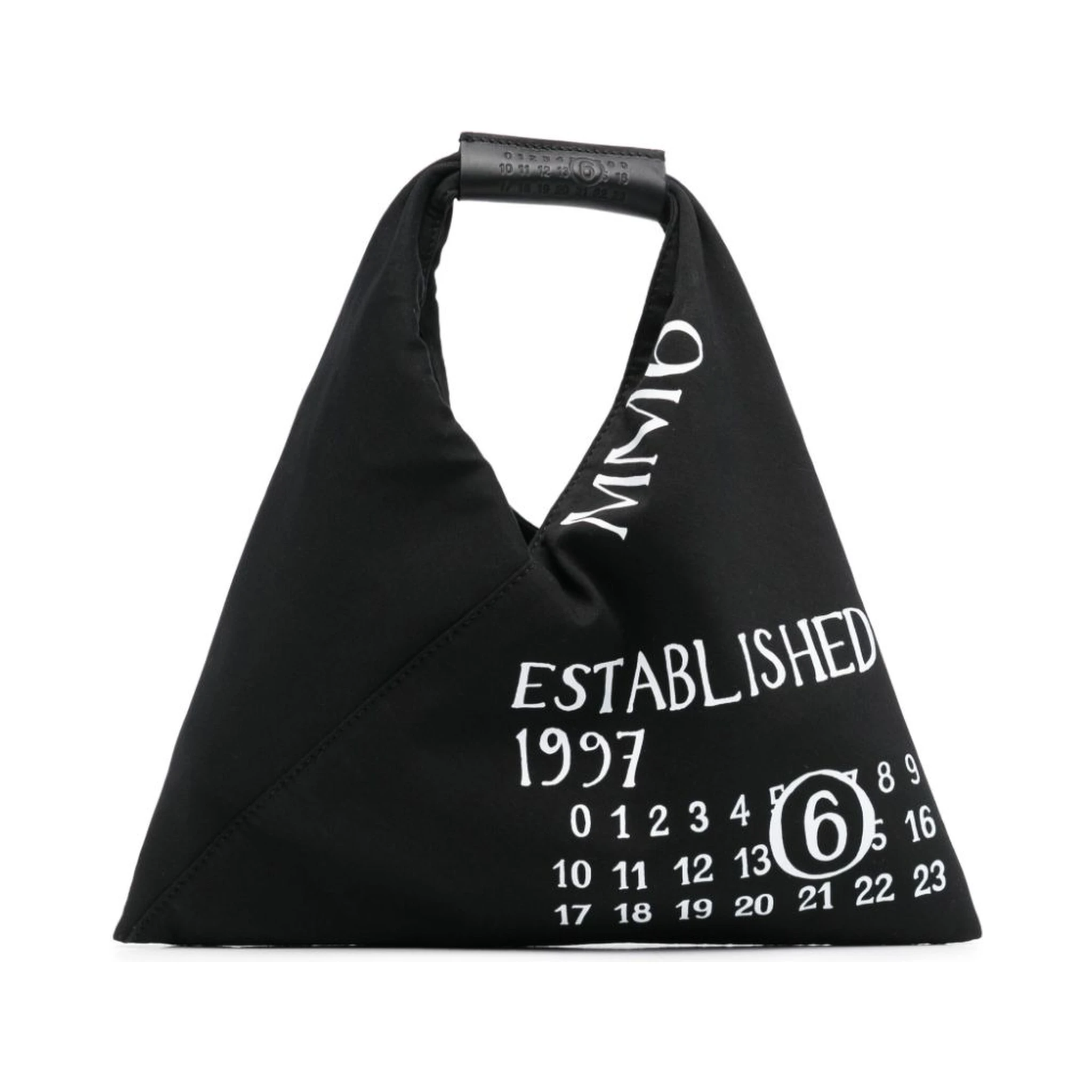 Small Japanese Triangle Top Handle Bag In Black