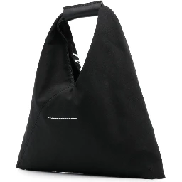 Small Japanese Triangle Top Handle Bag In Black