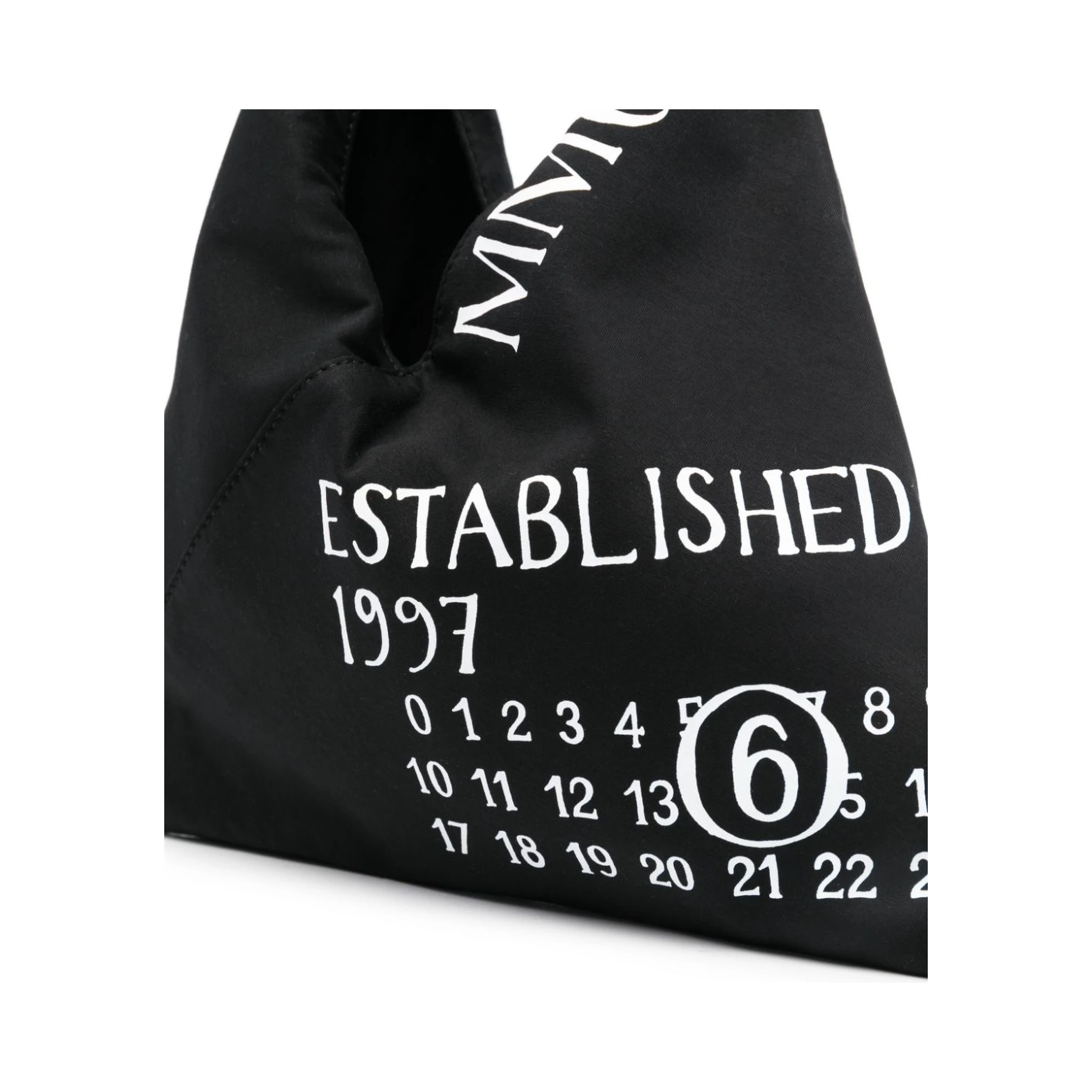 Small Japanese Triangle Top Handle Bag In Black