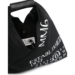 Small Japanese Triangle Top Handle Bag In Black