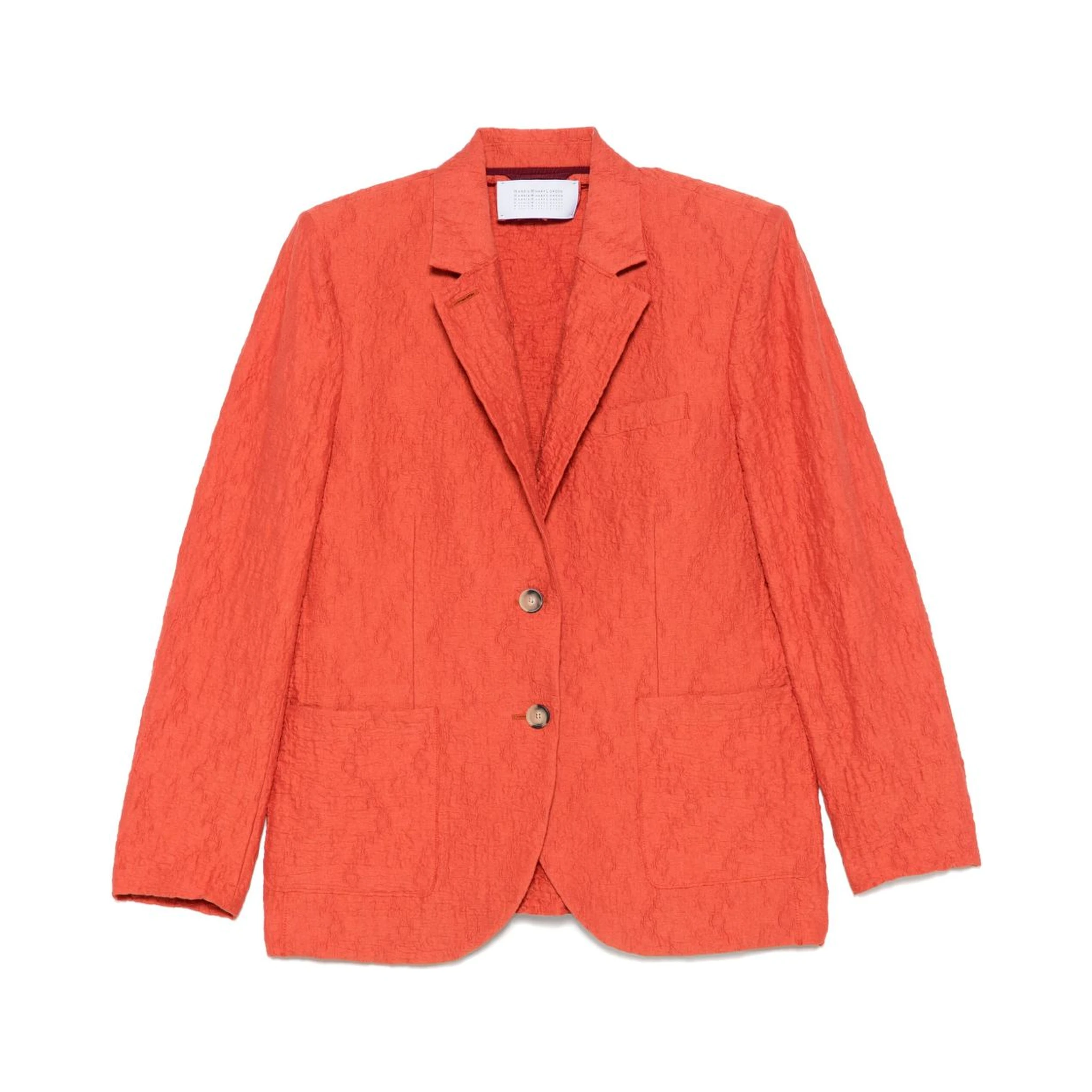 crinkled shoulder-pads blazer
