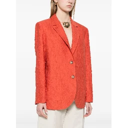 crinkled shoulder-pads blazer