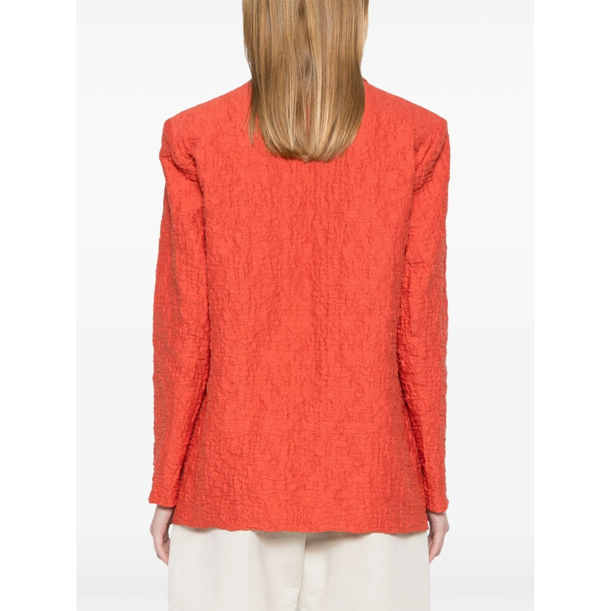 crinkled shoulder-pads blazer