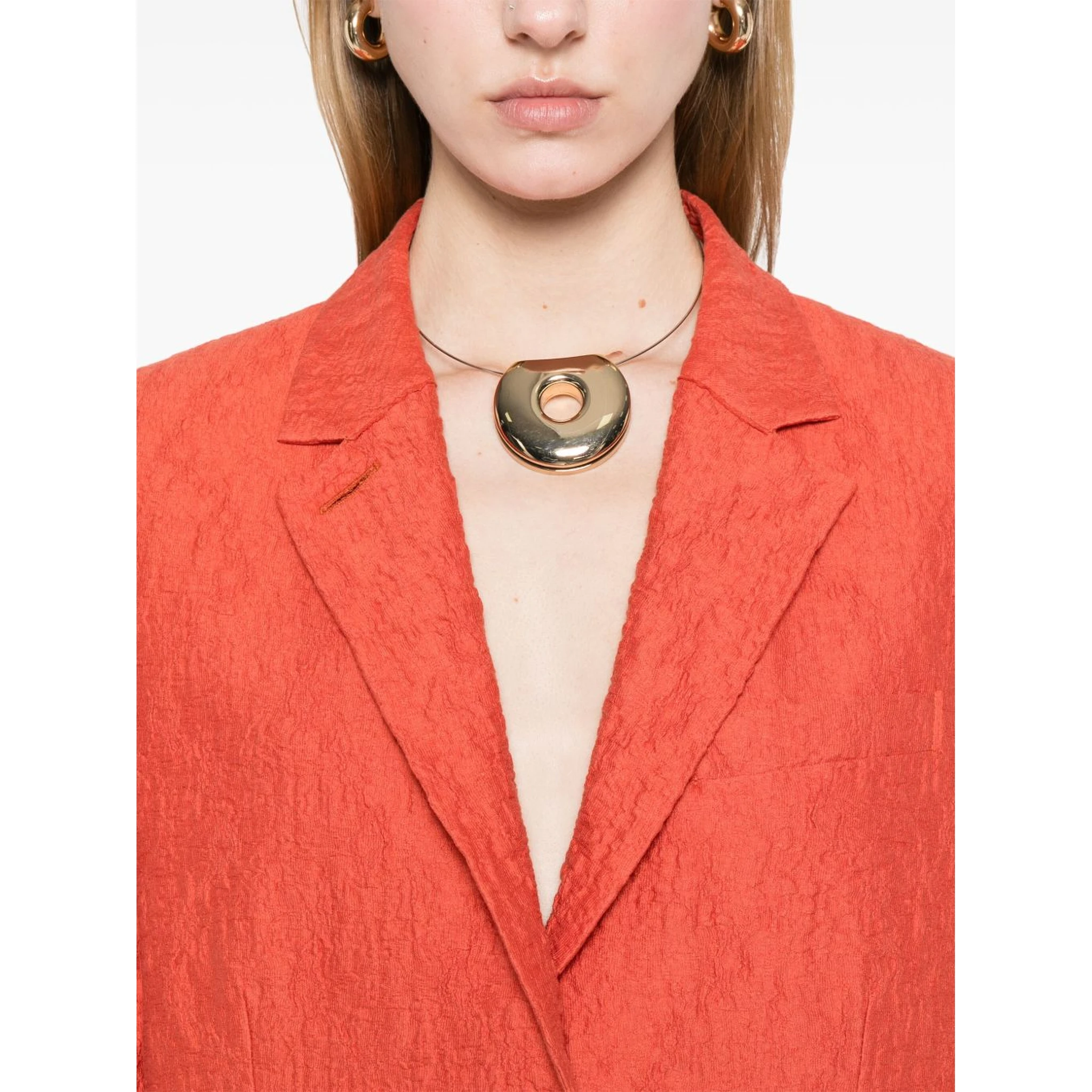 crinkled shoulder-pads blazer