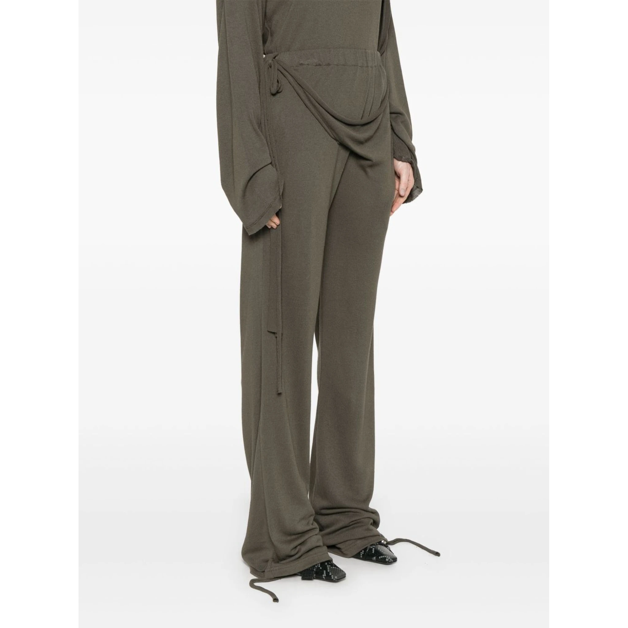 Deconstructed-design Trousers In Brown