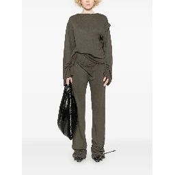 Deconstructed-design Trousers In Brown