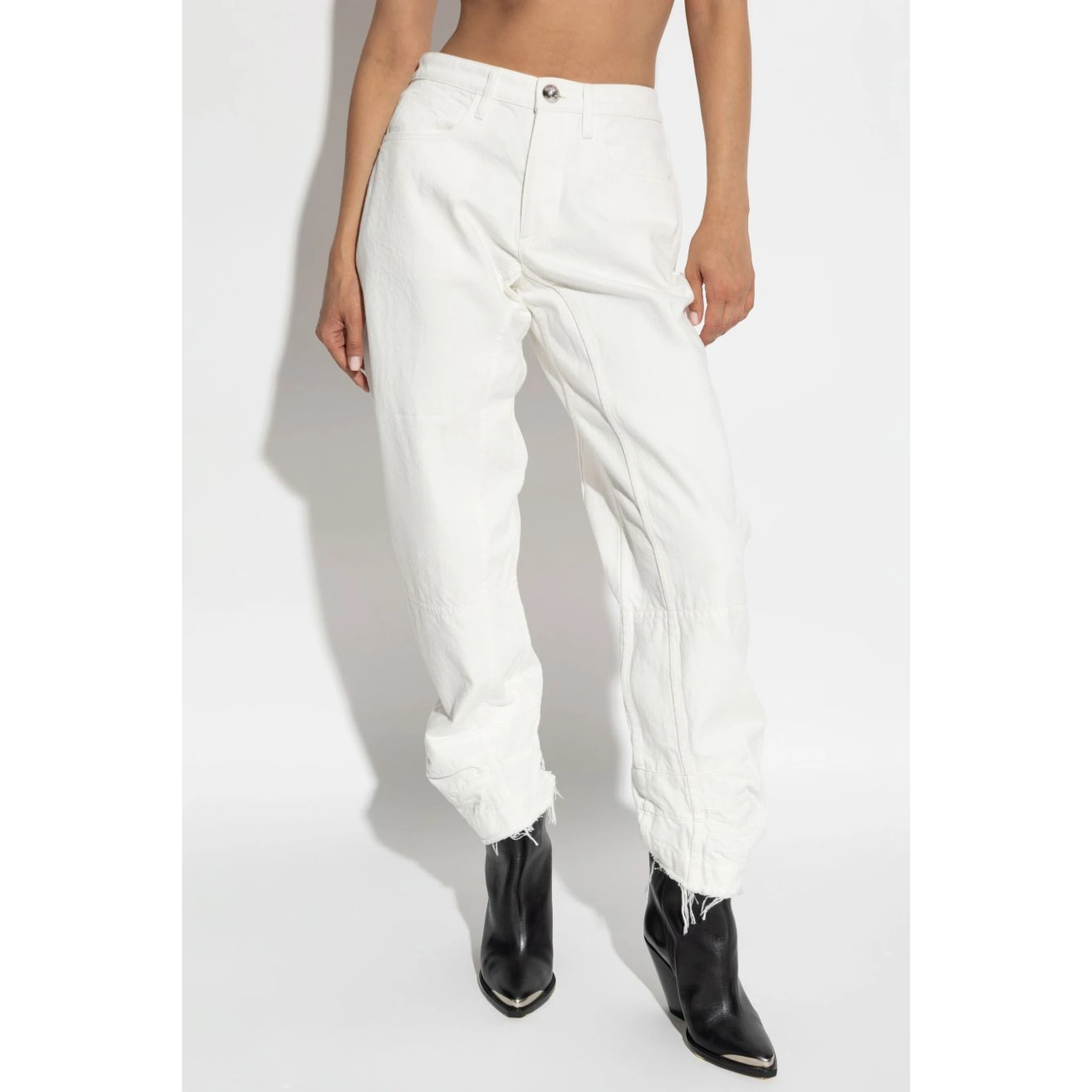 Mid-rise Tapered Jeans In White