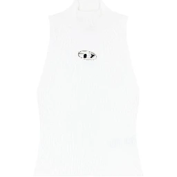 Women M-onervax Stand-up Collar Top In White