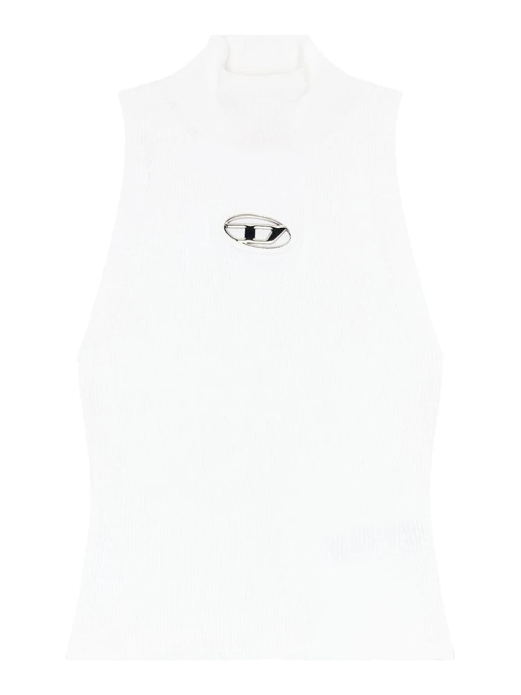 Women M-onervax Stand-up Collar Top In White