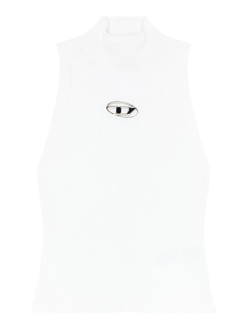 Women M-onervax Stand-up Collar Top In White