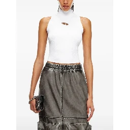 Women M-onervax Stand-up Collar Top In White