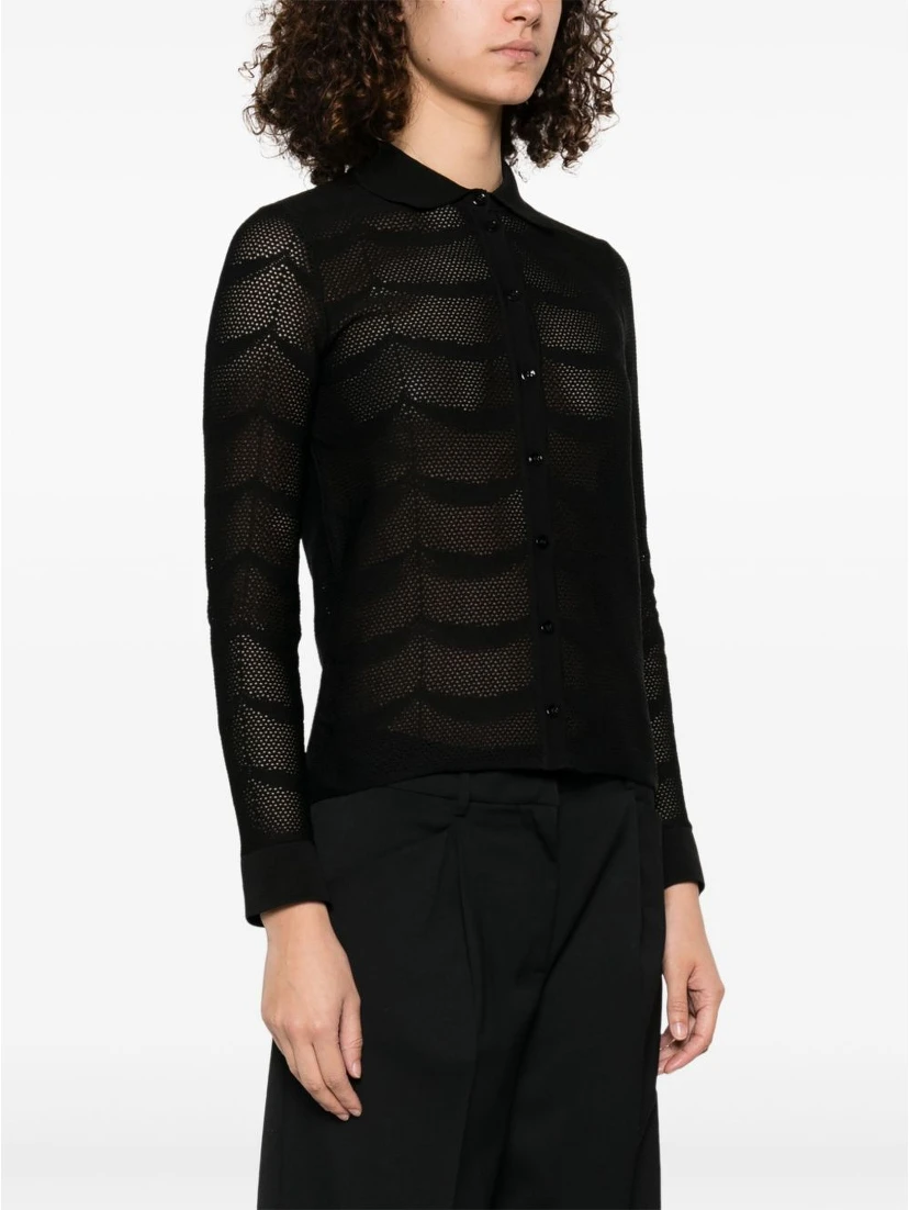 Silk And Cotton Shirt With Sheer Design In Multicolor