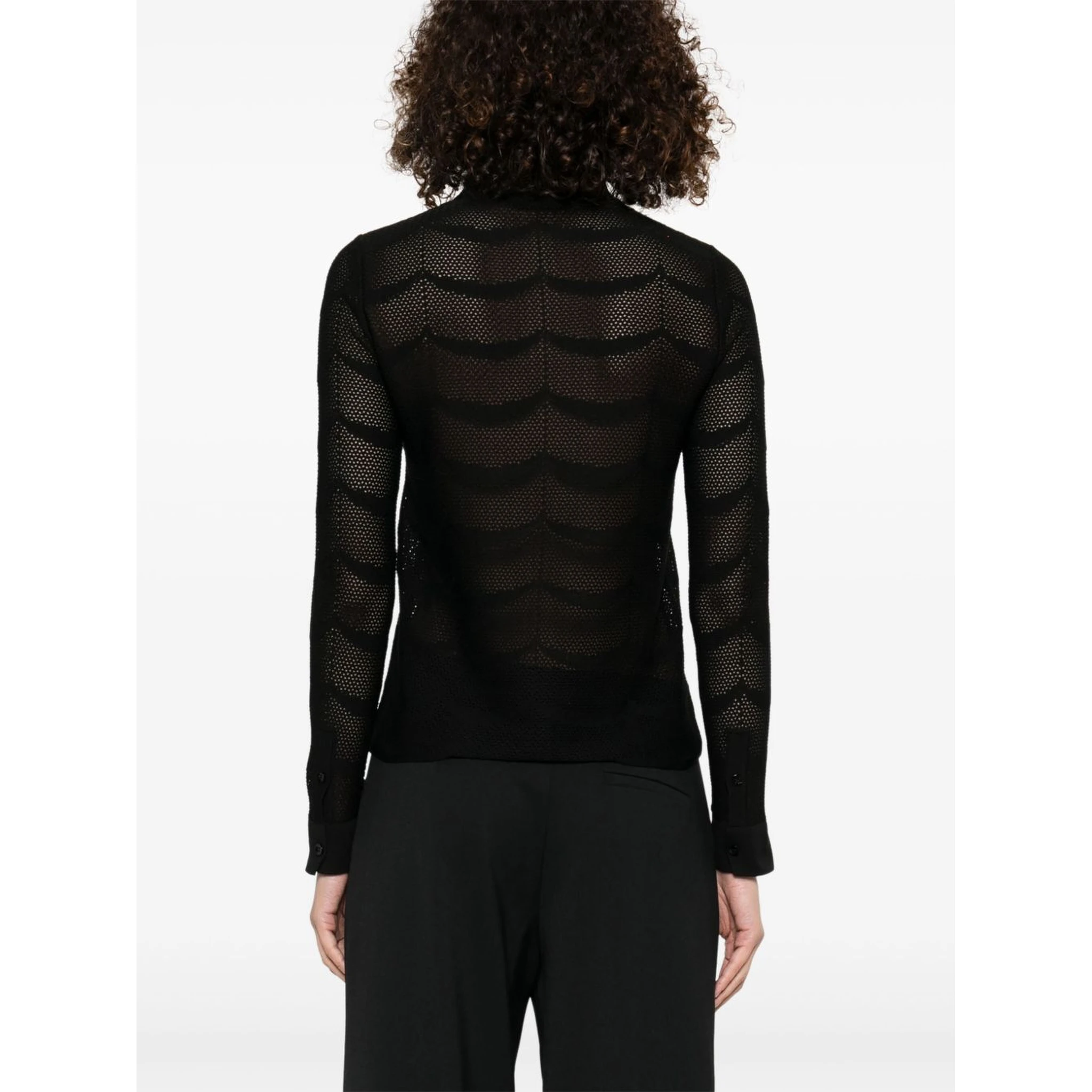 Silk And Cotton Shirt With Sheer Design In Multicolor