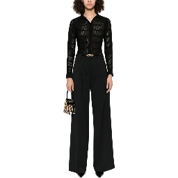 Silk And Cotton Shirt With Sheer Design In Multicolor