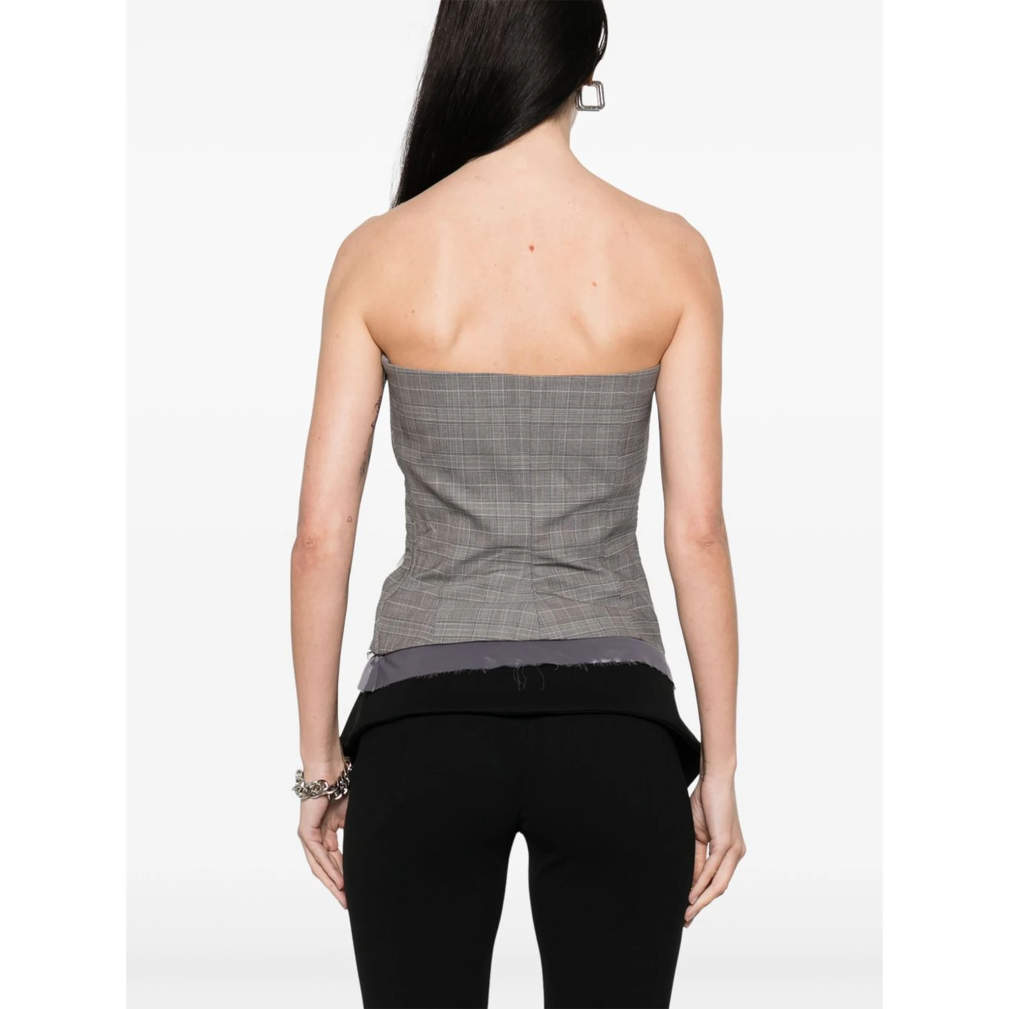 Wool Blend Corset In Grey