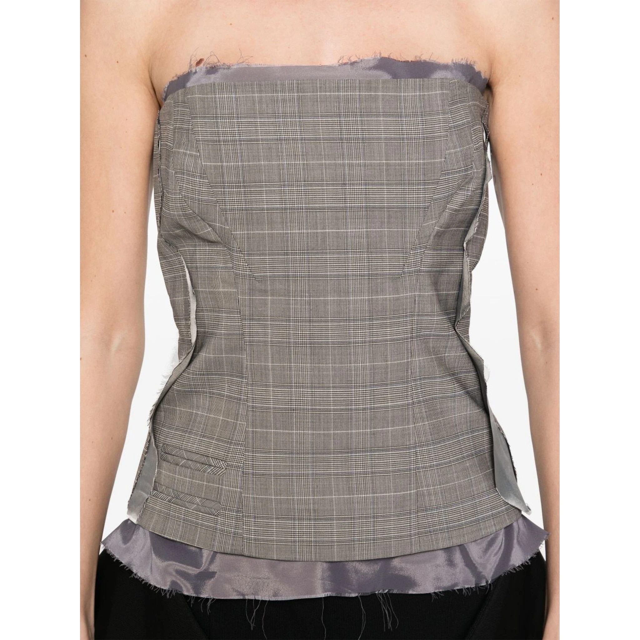 Wool Blend Corset In Grey