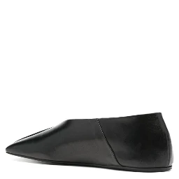 square-toe leather ballerina shoes