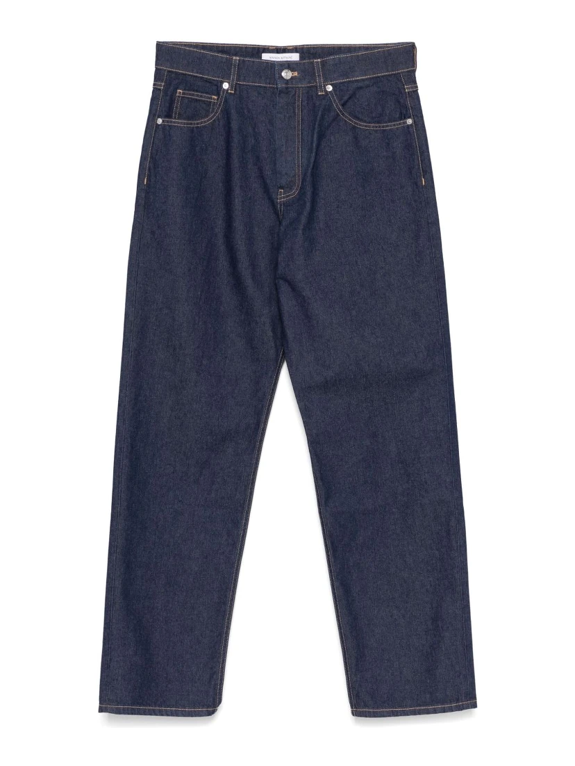 Mid-rise straight-leg trousers