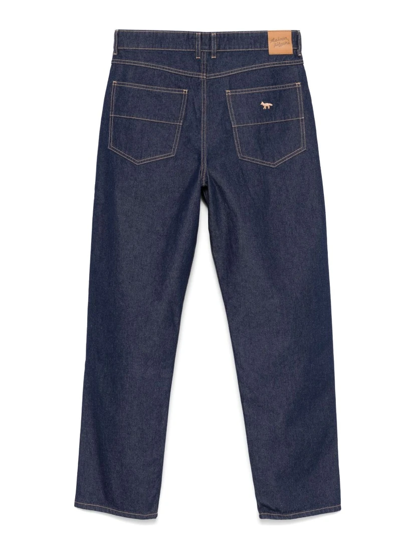 Mid-rise straight-leg trousers