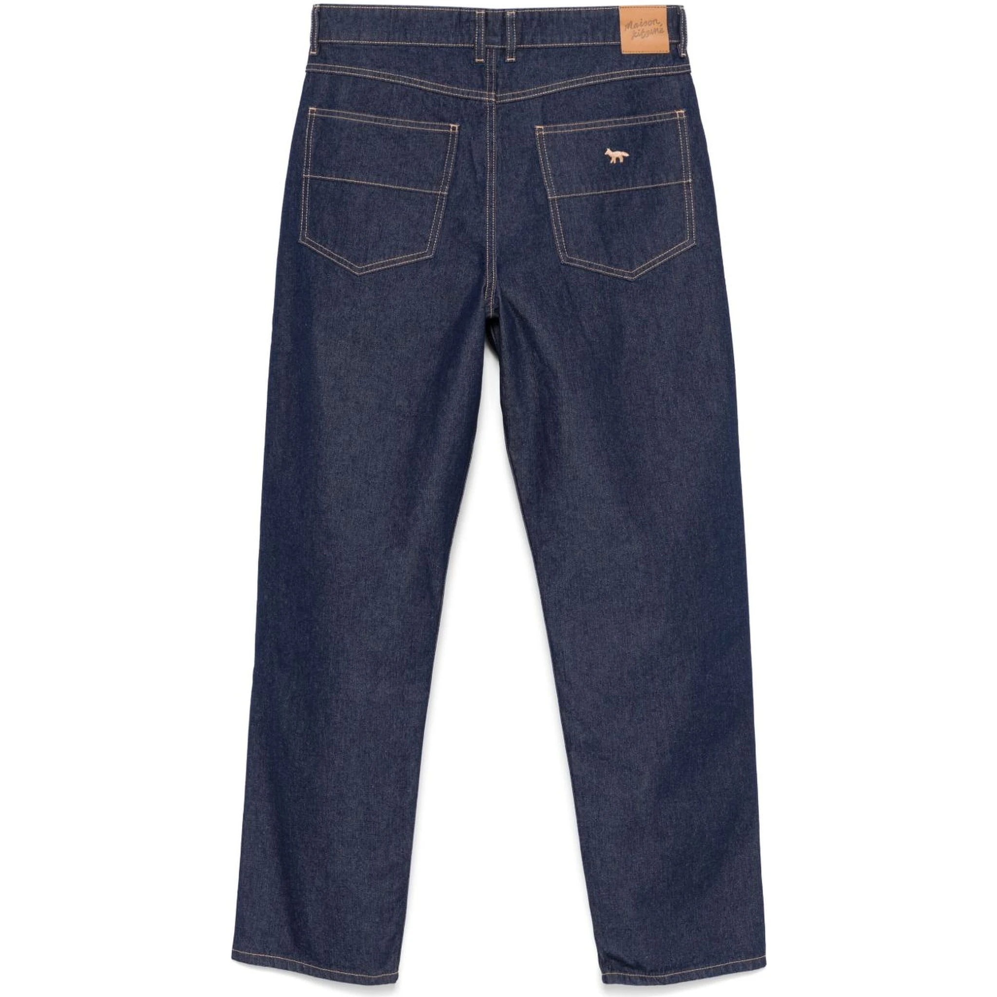 Mid-rise straight-leg trousers