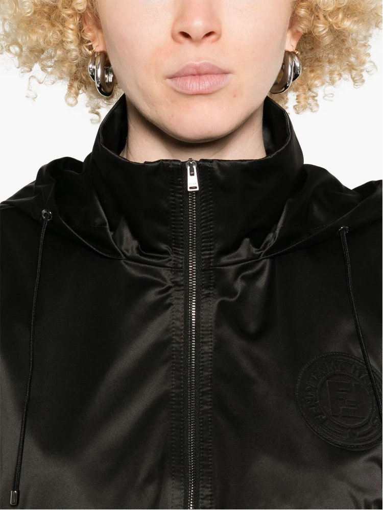 Hooded Zipped Vest In Black alternative