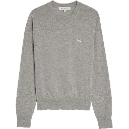 Baby Fox-patch wool sweatshirt