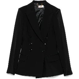 Double-breasted Jacket In Black