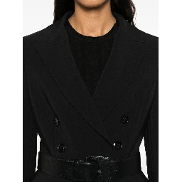 Double-breasted Jacket In Black