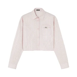 Pinstripe Chain cropped shirt