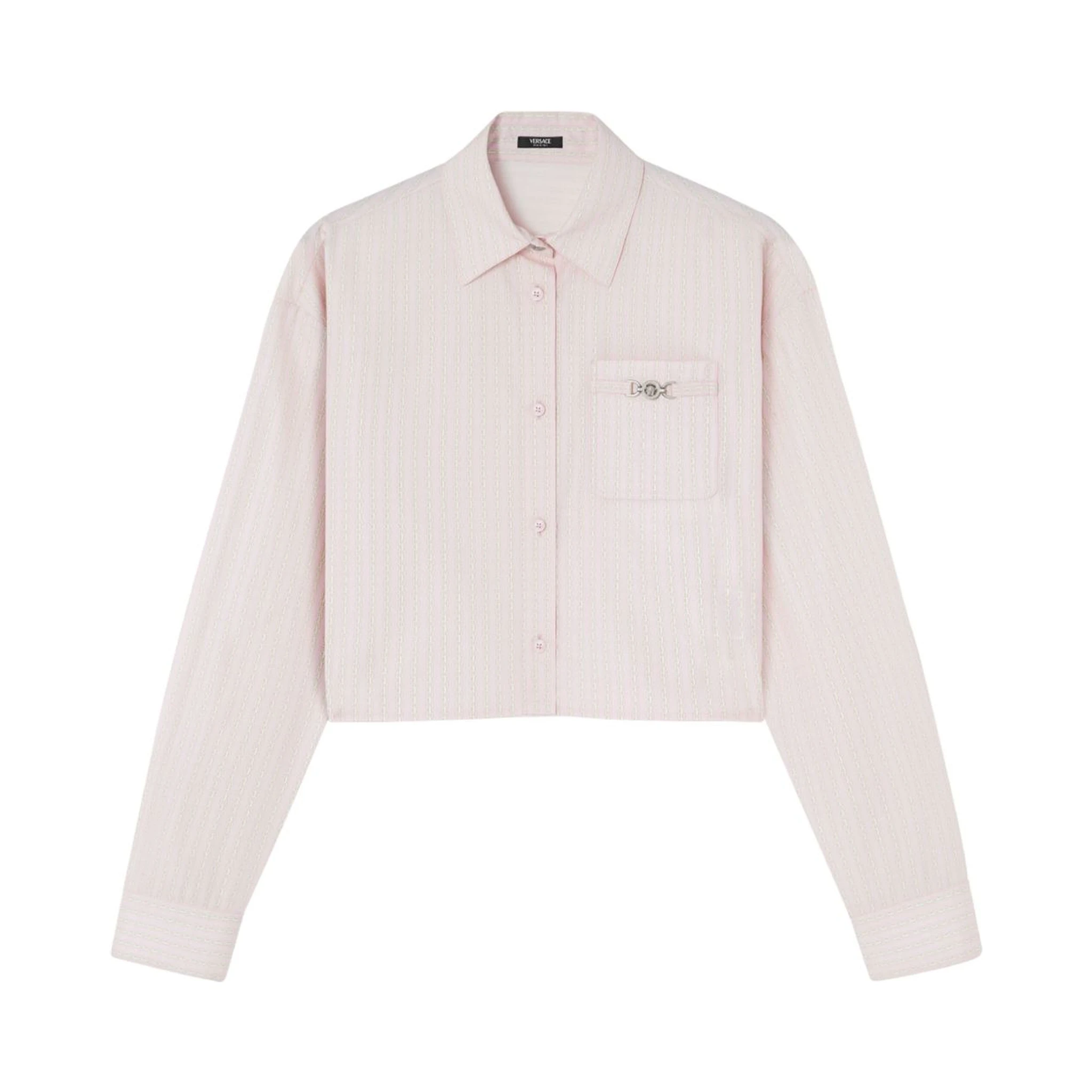 Pinstripe Chain cropped shirt