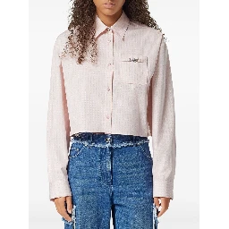 Pinstripe Chain cropped shirt