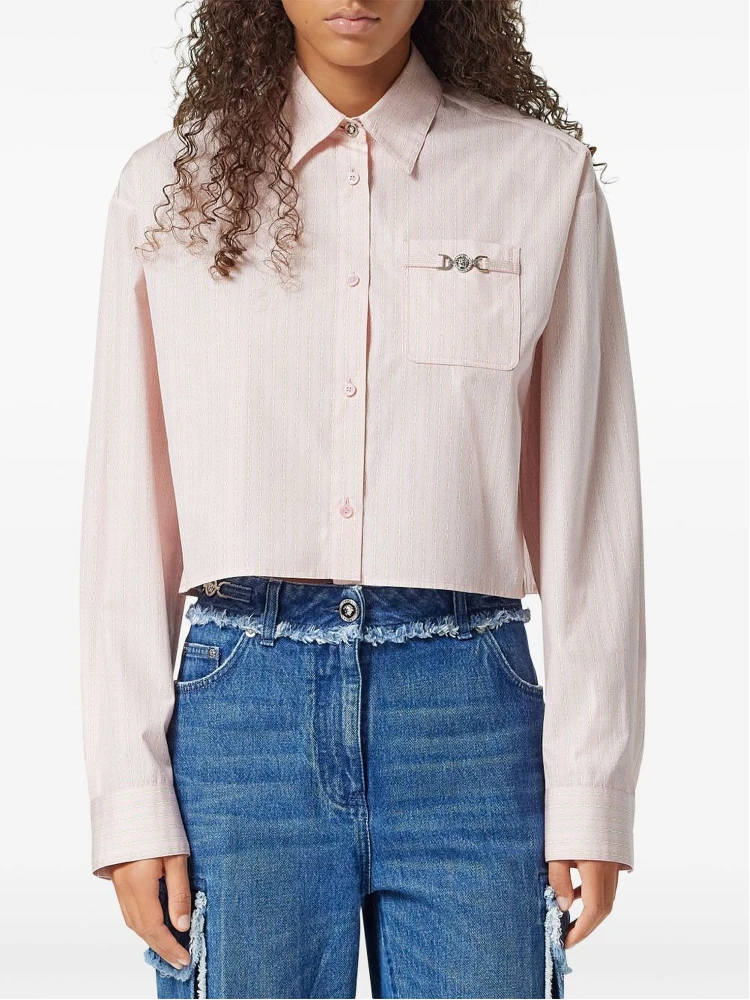 Pinstripe Chain cropped shirt alternative
