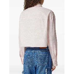Pinstripe Chain cropped shirt