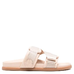 Women Mon Summer Leather Sandals With Nylon Details In Pink