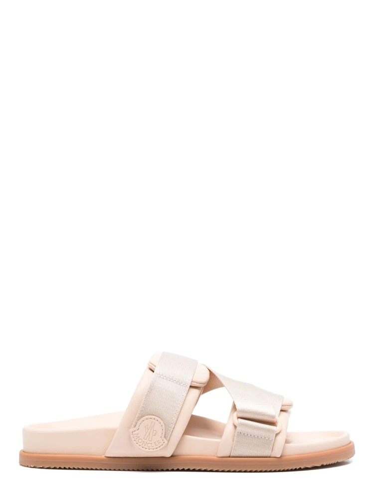 Women Mon Summer Leather Sandals With Nylon Details In Pink