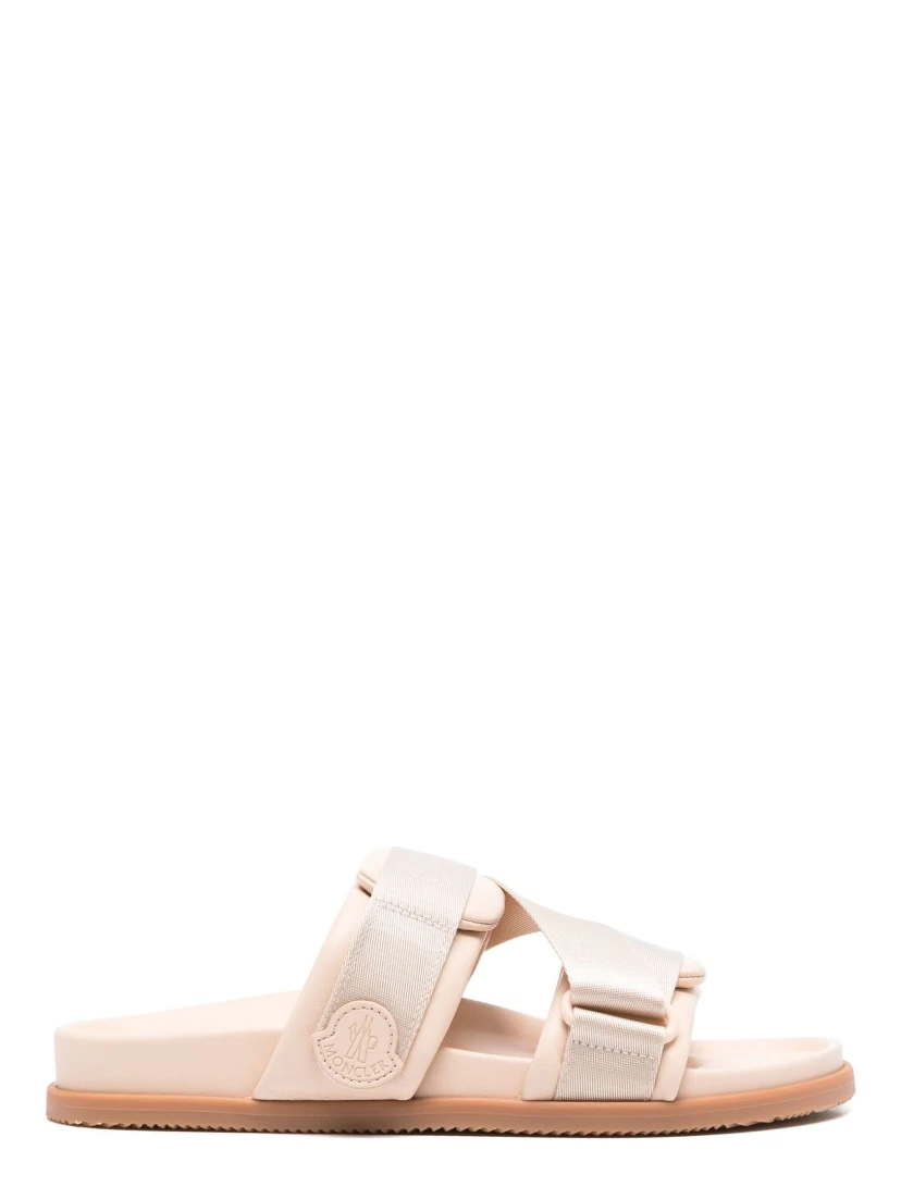 Women Mon Summer Leather Sandals With Nylon Details In Pink
