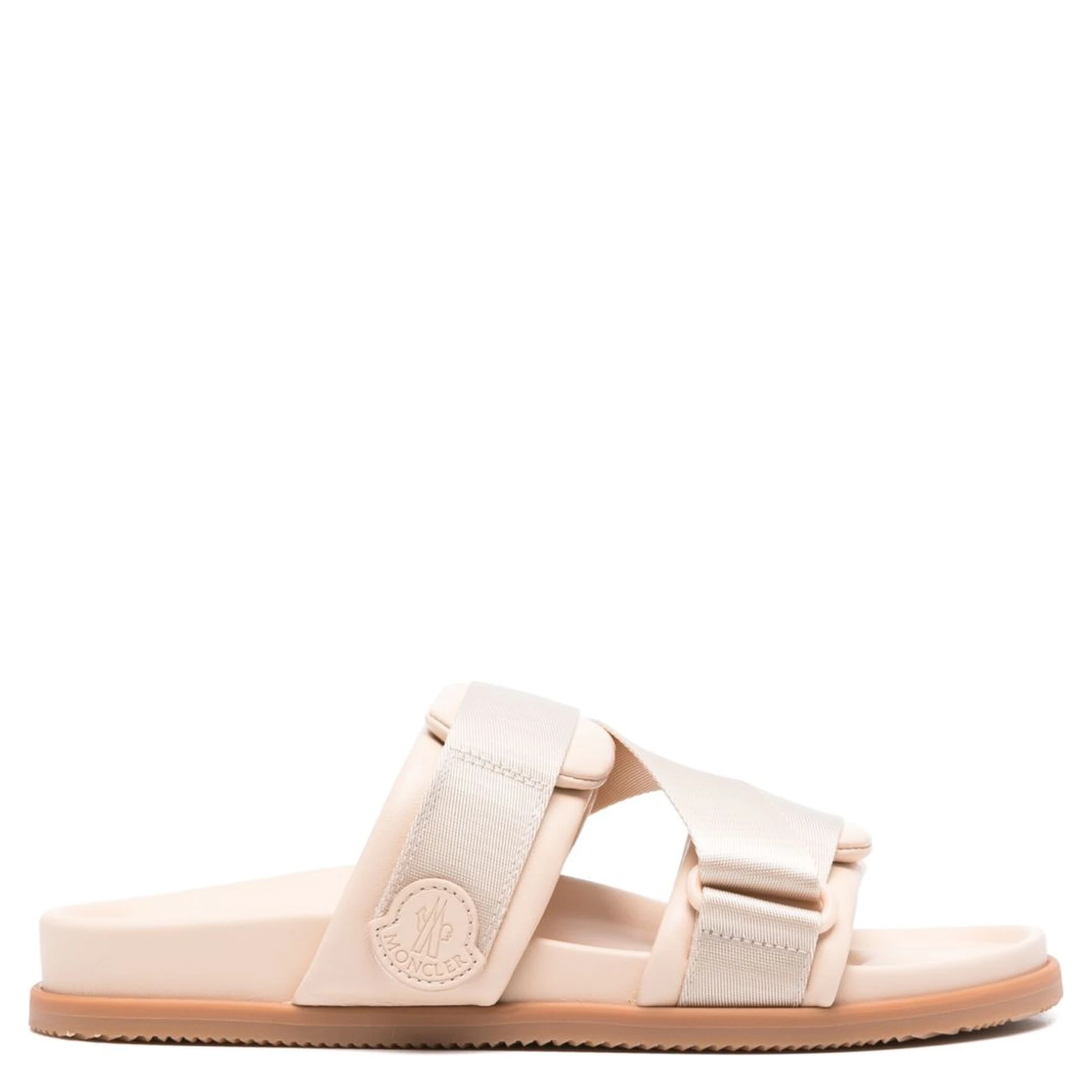 Women Mon Summer Leather Sandals With Nylon Details In Pink