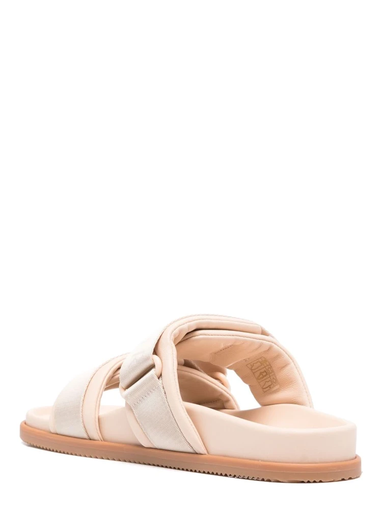 Women Mon Summer Leather Sandals With Nylon Details In Pink alternative