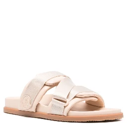 Women Mon Summer Leather Sandals With Nylon Details In Pink