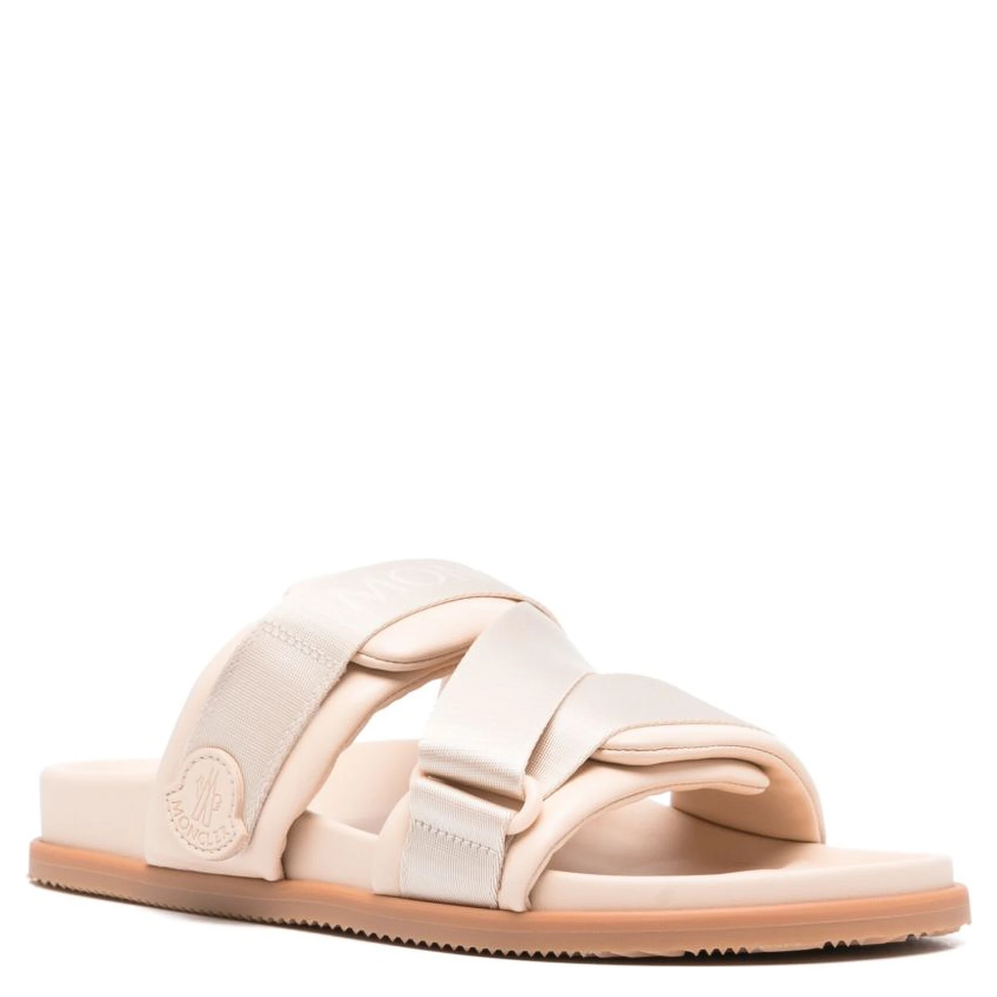 Women Mon Summer Leather Sandals With Nylon Details In Pink
