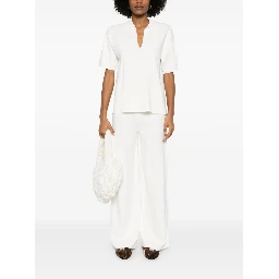 Parosh Knitted Flared Trousers In White