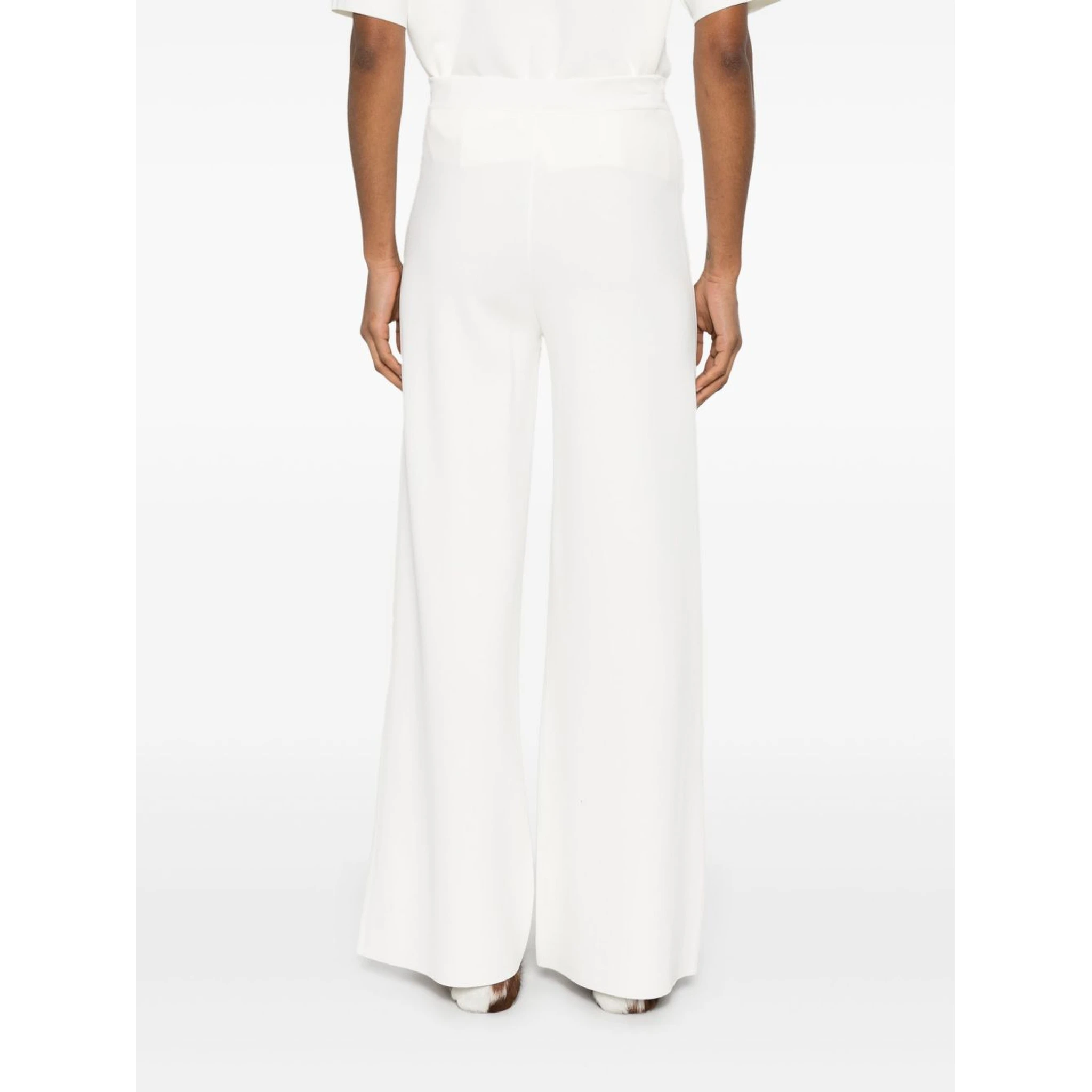 Parosh Knitted Flared Trousers In White