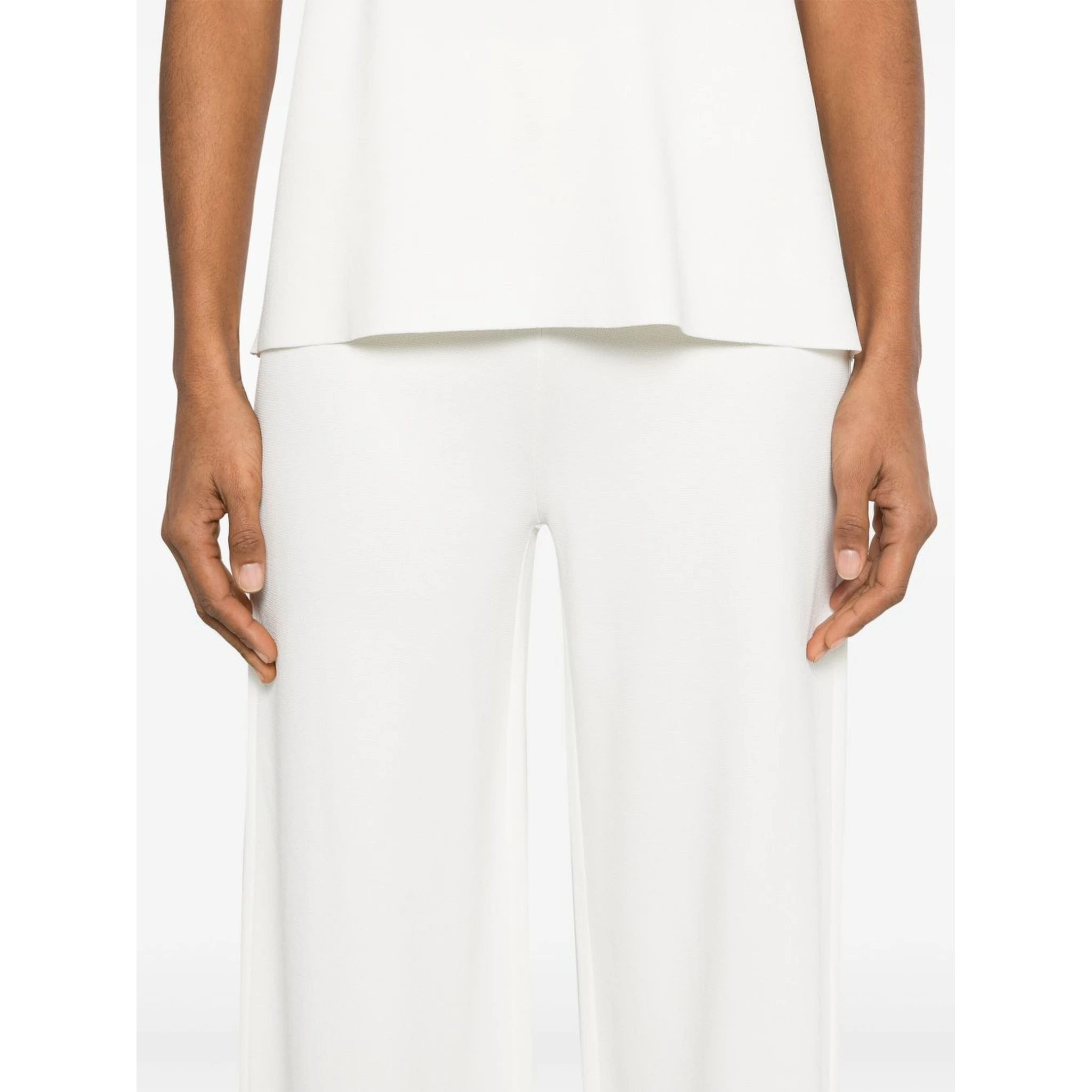 Parosh Knitted Flared Trousers In White