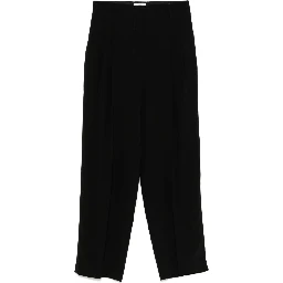 pleated straight-leg trousers