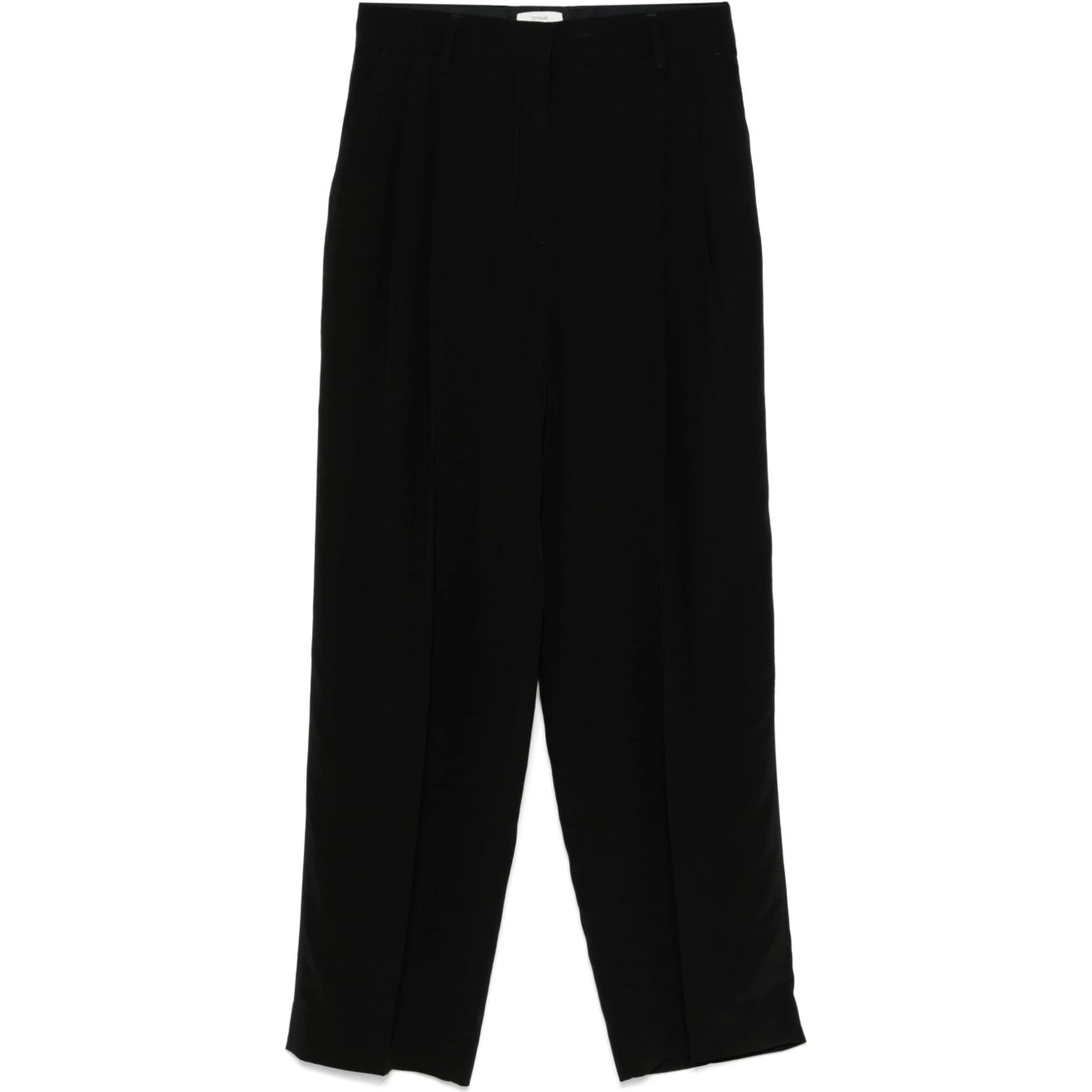 pleated straight-leg trousers
