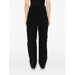 pleated straight-leg trousers