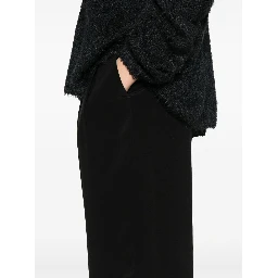 pleated straight-leg trousers