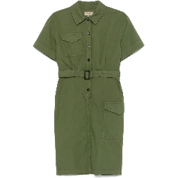 Woolrich Button Detailed Belted Dress